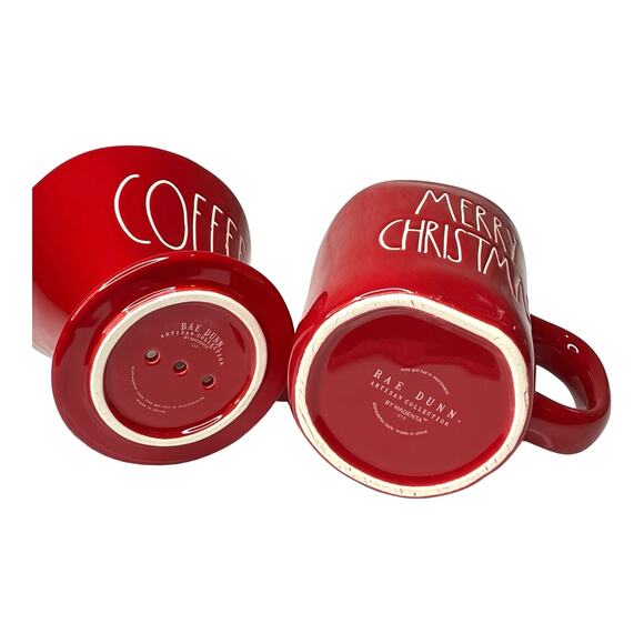 Rae Dunn MERRY CHRISTMAS MUG Coffee Drip Press Pour Over 2-Piece Set Red - Picture 4 of 6